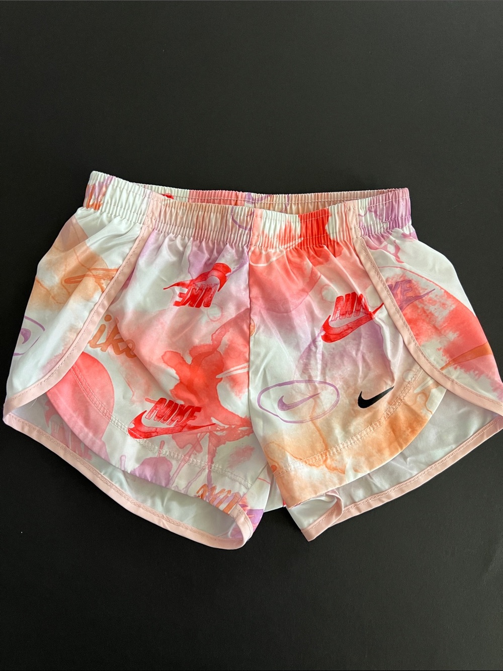 Nike Girls Multicolor Pink Orange Purple Print Athletic Shorts